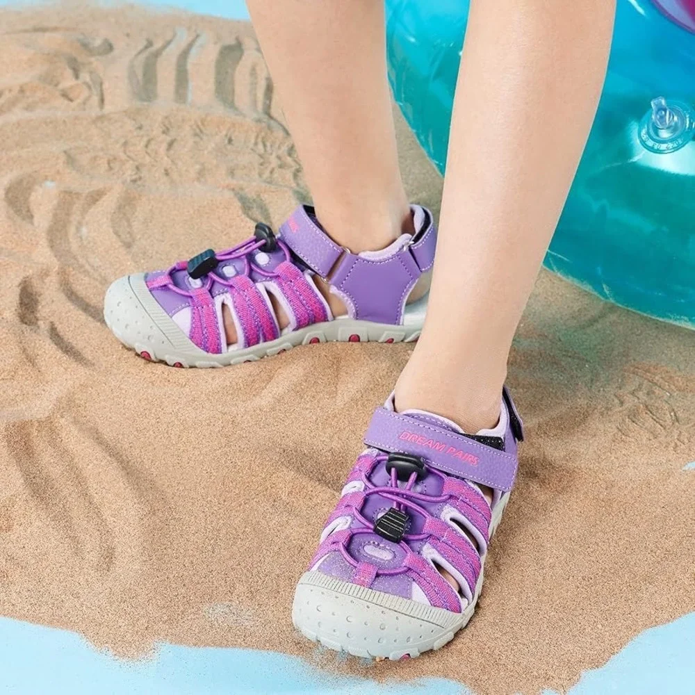 Dream Pairs Purple & Pink Kids Sport Sandals